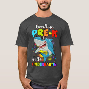 Camiseta Funny Shark Goodbye Graduação na Pré-escola Hello