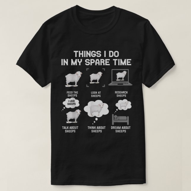 Camiseta Funny Sheep Lover Things I Do Meme Design (Frente do Design)