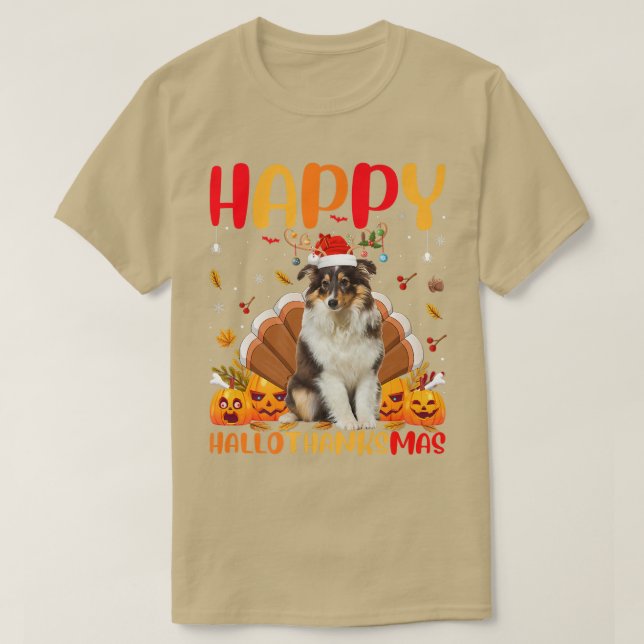 Camiseta Funny Sheltie Dog Lover Happy Sheltie HelloThanksM (Frente do Design)