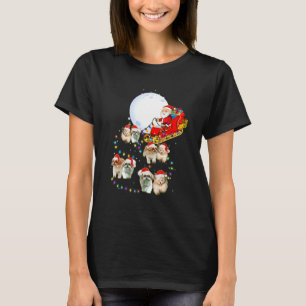 Camiseta Funny Shih Tzu Christmas Moon Pajama Papais noeis 
