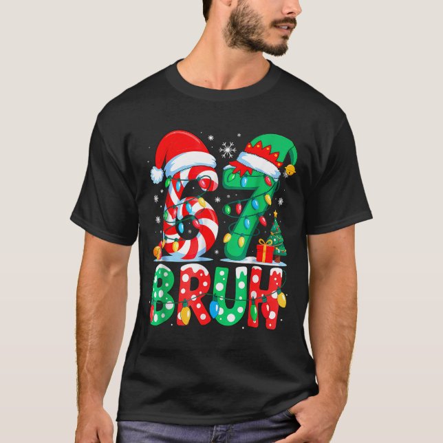 Camiseta Funny Six Seven 6 7 Meme Christmas Family Xmas San (Frente)
