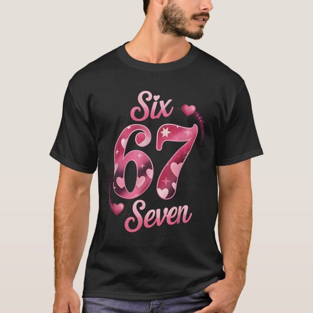 Camiseta Funny Six Seven 6 7 Meme for Men Women Kids Valent (Frente)