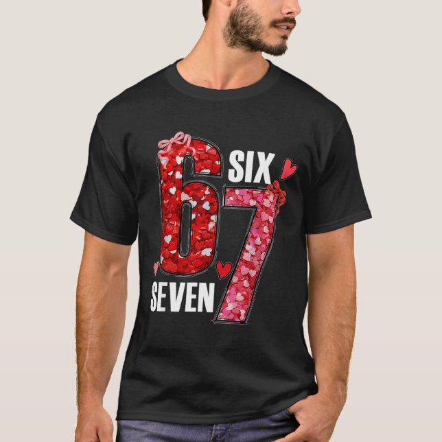 Camiseta Funny Six Seven 6 7 Meme For Men Women Kids Valent (Frente)