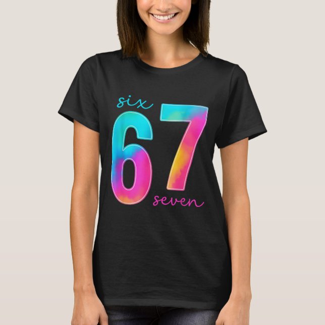 Camiseta Funny Six Seven 6 7 Meme Gen Alpha Slang 67 Kids  (Frente)