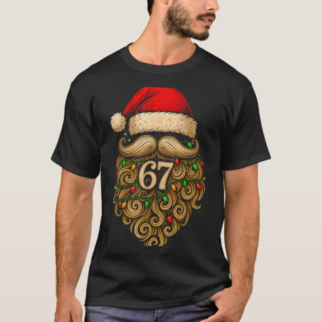 Camiseta Funny Six Seven 6 7 Meme Santa Beard Christmas Men (Frente)