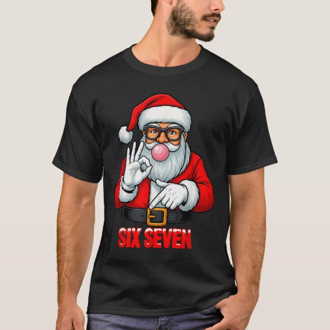 Camiseta Funny Six Seven 6 7 Meme Santa Christmas Shirt Men (Frente)