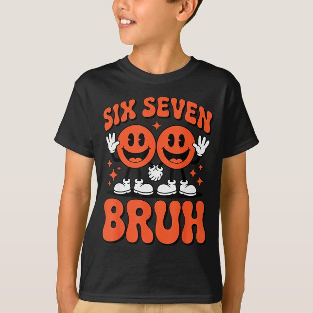 Camiseta Funny Six Seven 6 7 Meme Valentine Hearts Valentin (Frente)