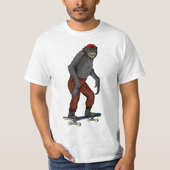 Camiseta Funny Skateboard Monkey Gift idea 4 Skate & Halfpi (Frente)