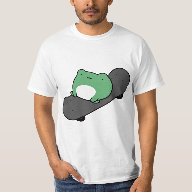 Camiseta Funny Skateboarding Frog (Frente)