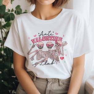 Camiseta Funny Skeleton Anti Valentine Club