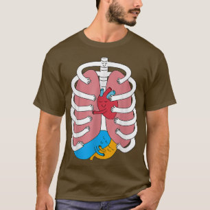 Camiseta Funny Skeleton Organ Huggan Anatomy Hugger Costum