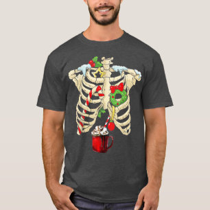 Camiseta Funny Skeleton Rib Cage Chocolate Quente Frio