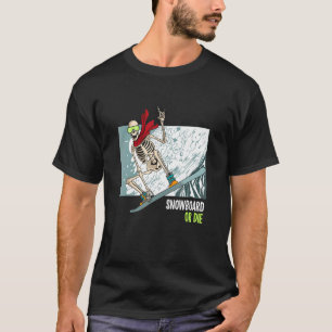 Camiseta funny skeleton snowboard for fans sports snow