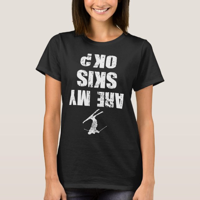 Camiseta Funny Ski Tee Distressed Skiing Winter Sports Ski  (Frente)