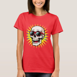 Camiseta **Funny Skull With Sunglasses – Cartoon Laughing S