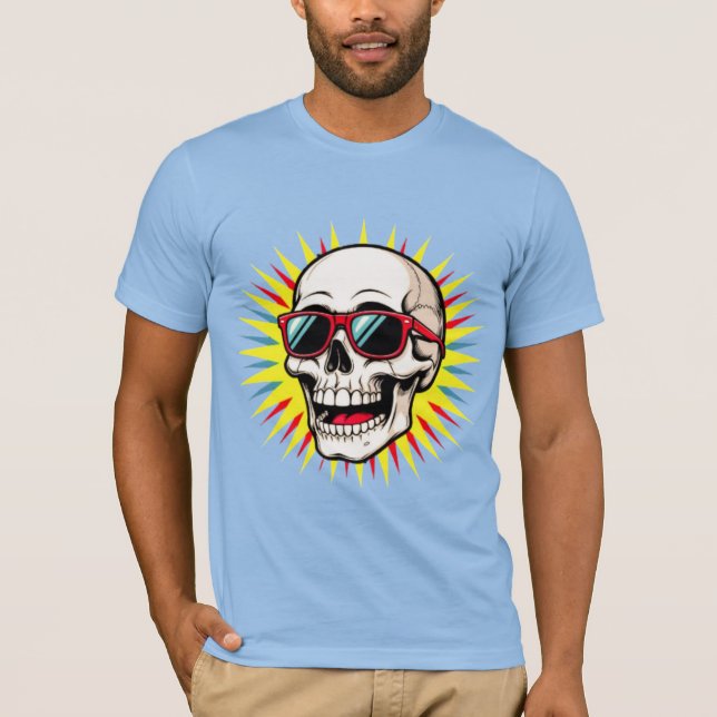 Camiseta **Funny Skull With Sunglasses – Cartoon Laughing S (Frente)