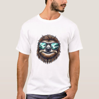Camiseta Funny Sloth Graphic with Sunglasses, Men Women Kid