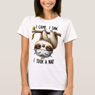 CAMISETA FUNNY SLOTH HANGING FROM A TREE