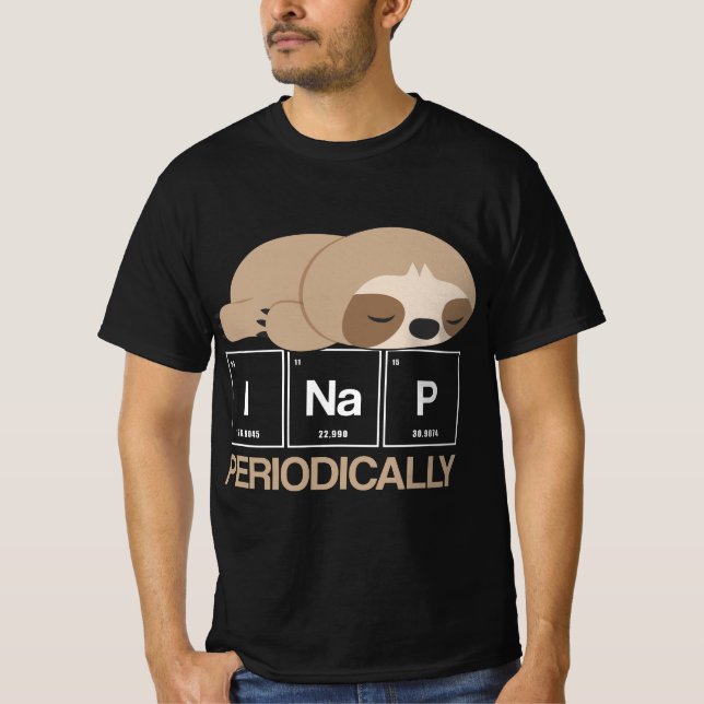 Camiseta Funny Sloth Periodic Table Science Physics  (Frente)