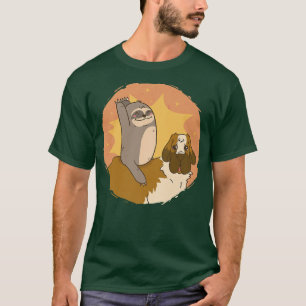 Camiseta Funny Sloth Riding Santo Bernard Dog Proprietário