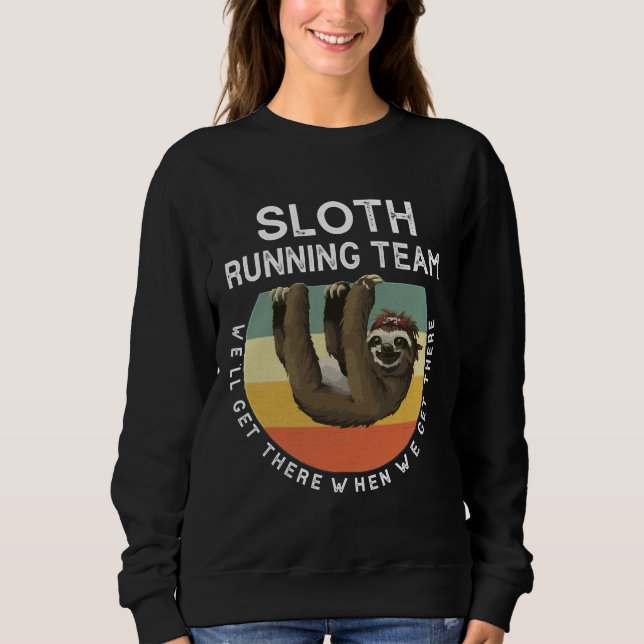 Camiseta Funny Sloth Running Team Vintage (Frente)