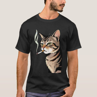 Camiseta Funny Smoking Cat, Cigarette Kitty Gen Z Meme, Cat