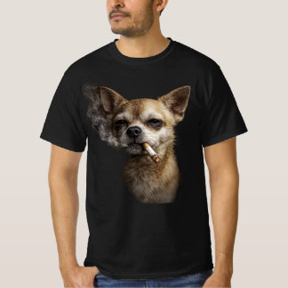 Camiseta Funny Smoking Chihuahua — Vintage Y2K Grunge Dog 