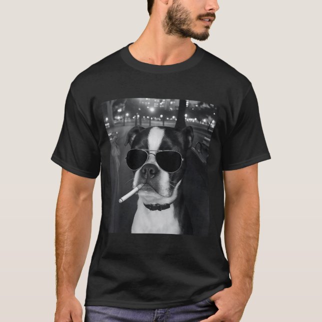 Camiseta Funny Smoking Dog Meme Cigarette Gen Z Meme Dog Lo (Frente)