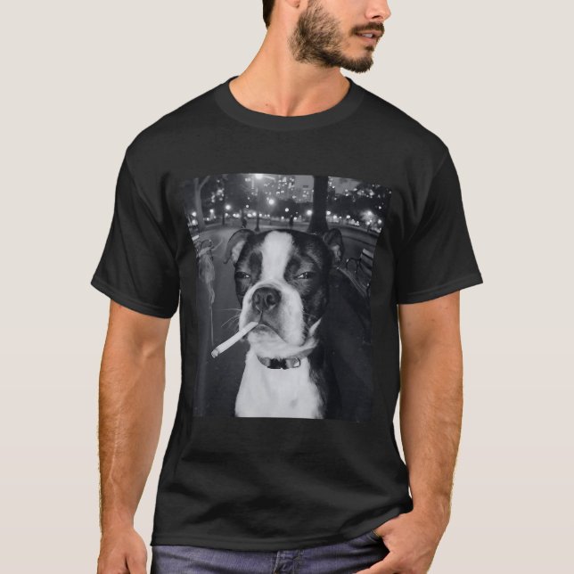 Camiseta Funny Smoking Dog Meme Cigarette Gen Z Meme Dog Lo (Frente)