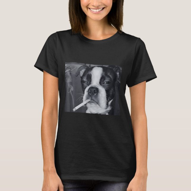 Camiseta Funny Smoking Dog Meme Cigarette Gen Z Meme Dog Lo (Frente)