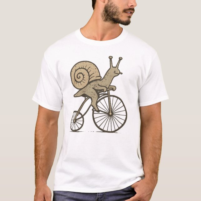 Camiseta Funny Snail on a Bike (Frente)