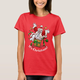 Camiseta Funny Snowman It's Christmas! Big Surprise Cartoon