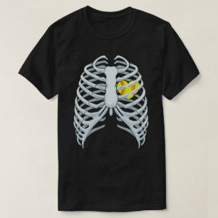 Camiseta Funny Softball Skeleton Rib Cage Halloween Costume