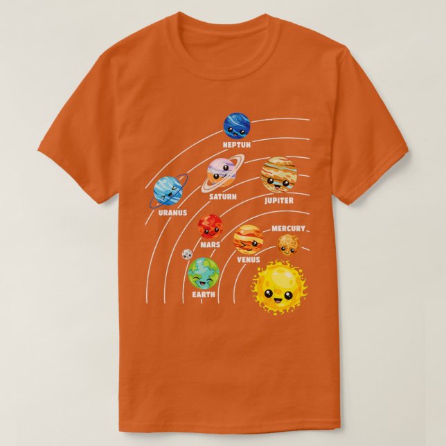 Camiseta Funny Solar System Planets Science Planet Un (Frente do Design)