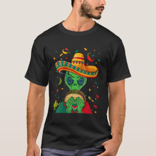 Camiseta Funny Sombrero Alienígena Taco UFO México Bandeira