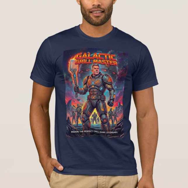Camiseta Funny Space Soldier BBQ Grill Master Parody (Frente)