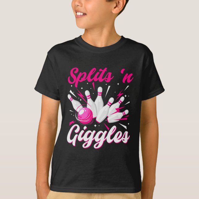 Camiseta Funny Splits n Giggles Bowling Team Cute Bowler Wo (Frente)