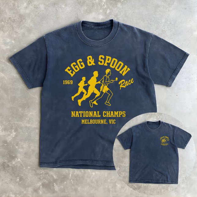 Camiseta Funny Sports Day Egg and Spoon Race Melbourne (Criador carregado)