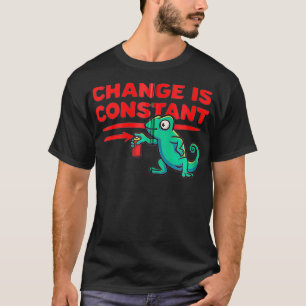 Camiseta Funny Spraypainting Chameleon Change É Constante C