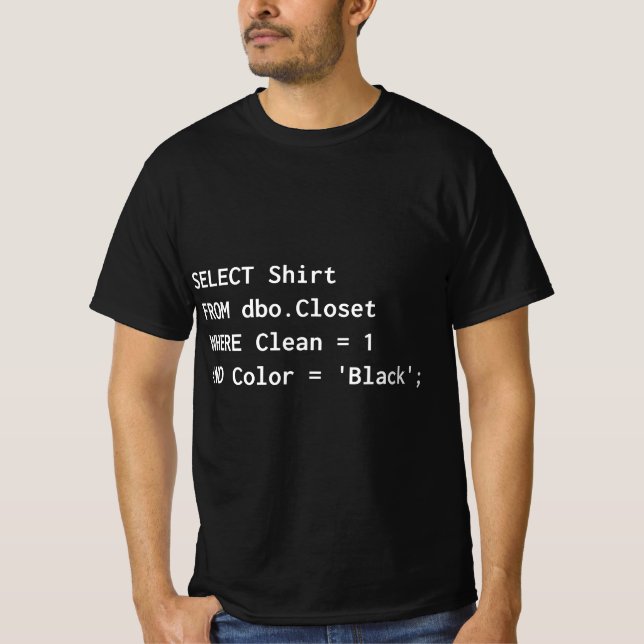 Camiseta Funny SQL for Programmer Humor Programming Gift  (Frente)