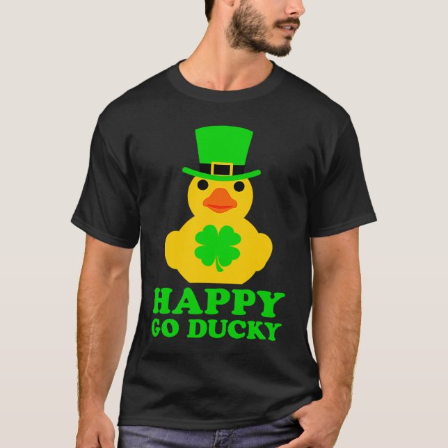 Camiseta Funny St Patrick's Day Cool Rubber Duck Hat Four L (Frente)