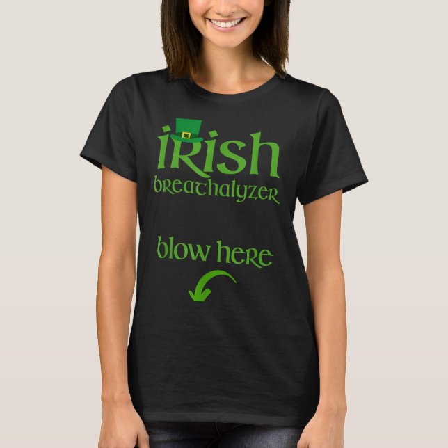 Camiseta Funny St Patricks Day Drinking Irish Breathalyzer  (Frente)