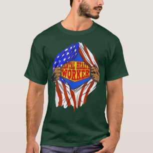 Camiseta Funny Super Mental Health Worker Hero Job1406 612