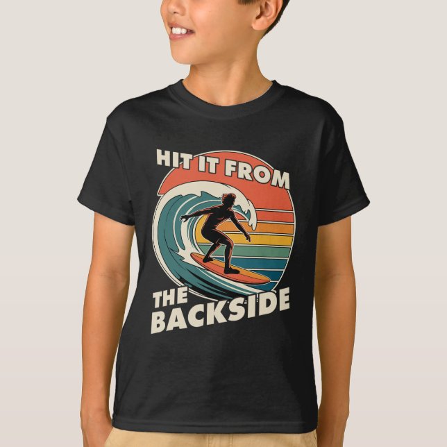Camiseta Funny Surfing Hit It Ckside Goofy Foot Surfer Retr (Frente)