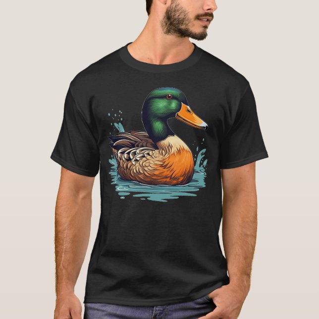 Camiseta Funny swimming wild Duck for Mallard Bird Lovers (Frente)