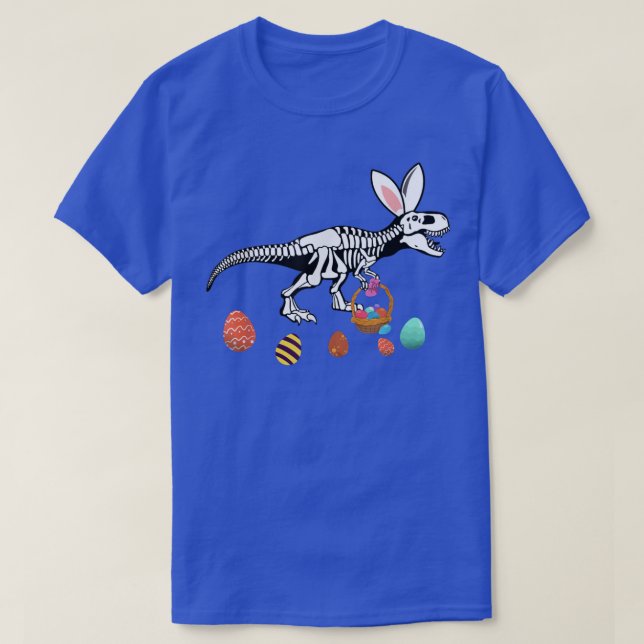 Camiseta Funny T Re Easter Skeleton Bunny Basket Egg Hunt E (Frente do Design)
