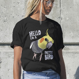 Camiseta Funny Talking Grey Cockatiel Hello Pretty Bird