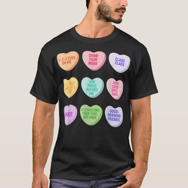 Camiseta Funny Teacher Valentines Day Conversation Heart Sc (Frente)