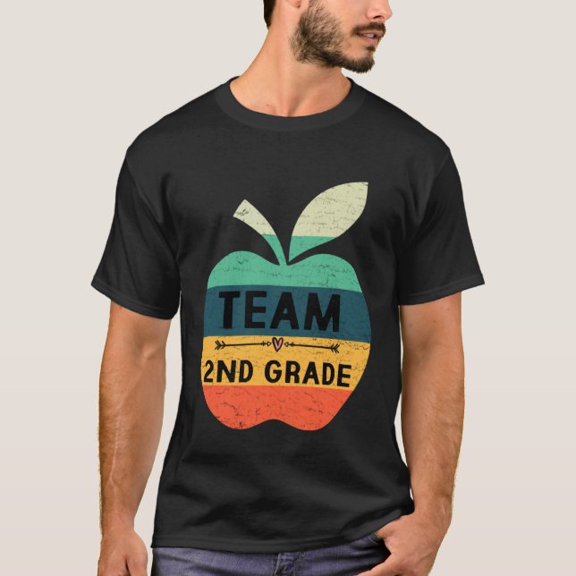 Camiseta Funny Team 2nd Grade Apple Back To School Kids Tea (Frente)