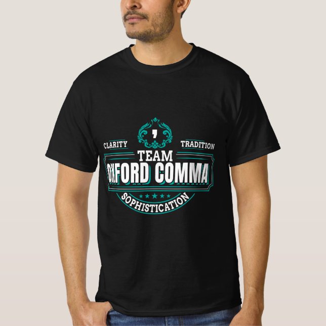 Camiseta Funny Team Oxford Comma - Grammar Book Lovers  (Frente)